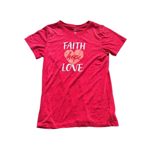 Celebrate Tops - Celebrate Valentines Day Lovely Red 'Faith Hope Love' T-Shirt - Small